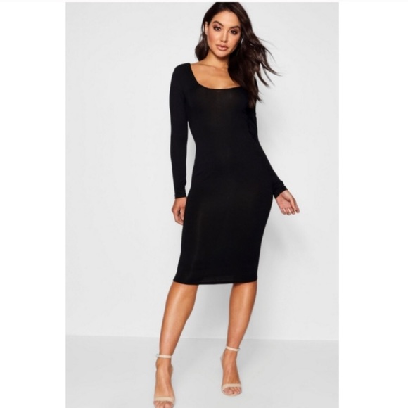 ASOS by BooHoo Bodycon Black Long Sleeve Dress